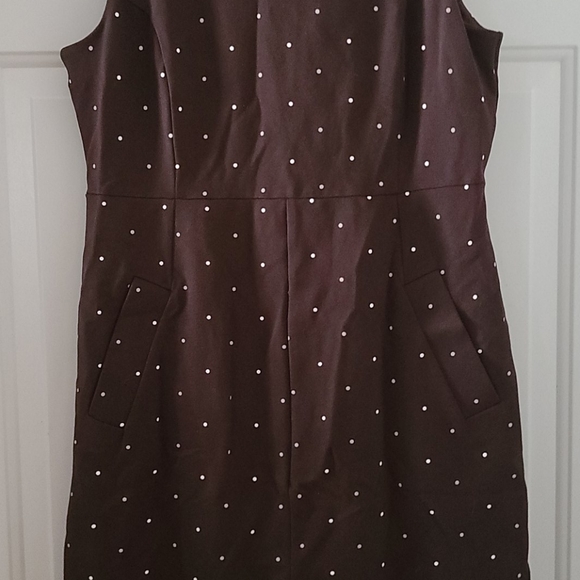 Lands' End brown polka dot dress, size 10 - Picture 4 of 6